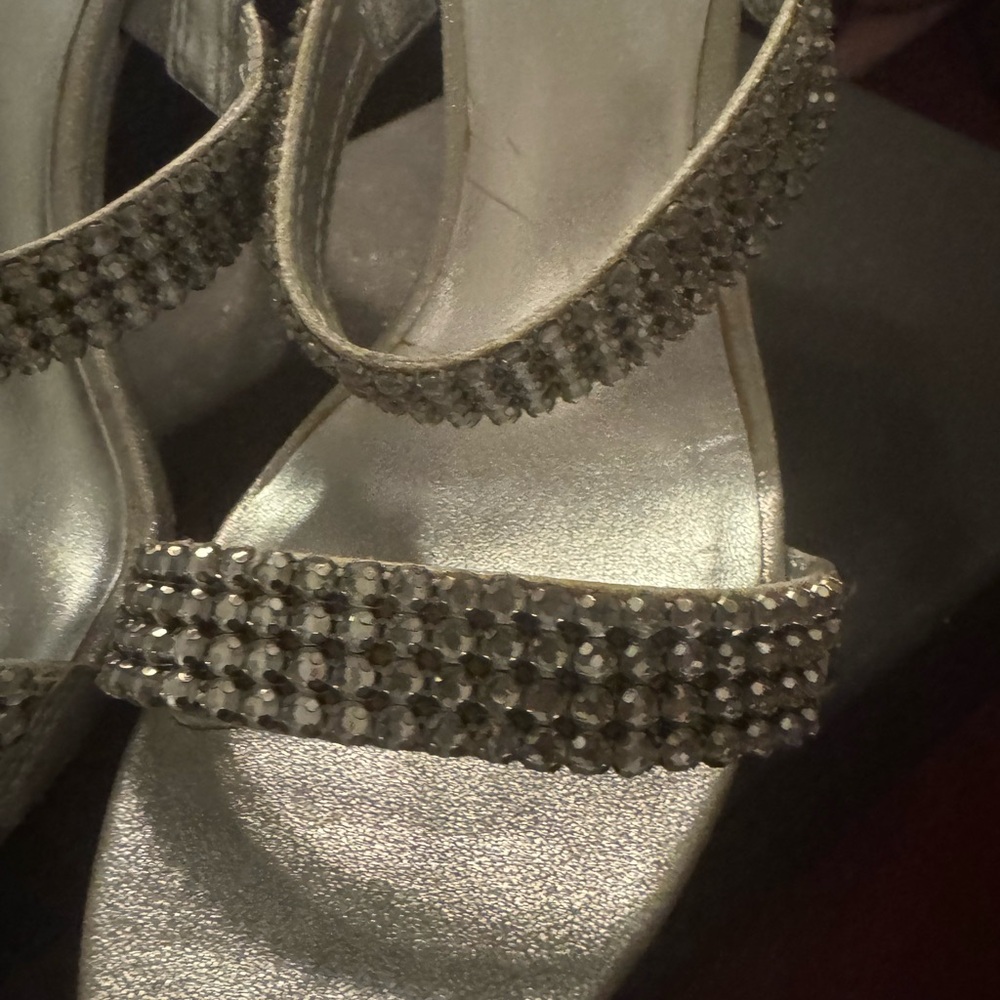 Pelle Moda Silver Rhinestone Heels - Picture 6 of 6